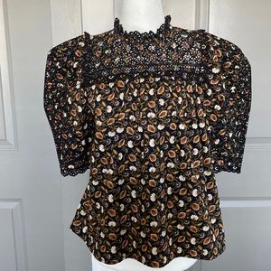 NWOT Ulla Johnson Printed Puff Sleeve Shirt
